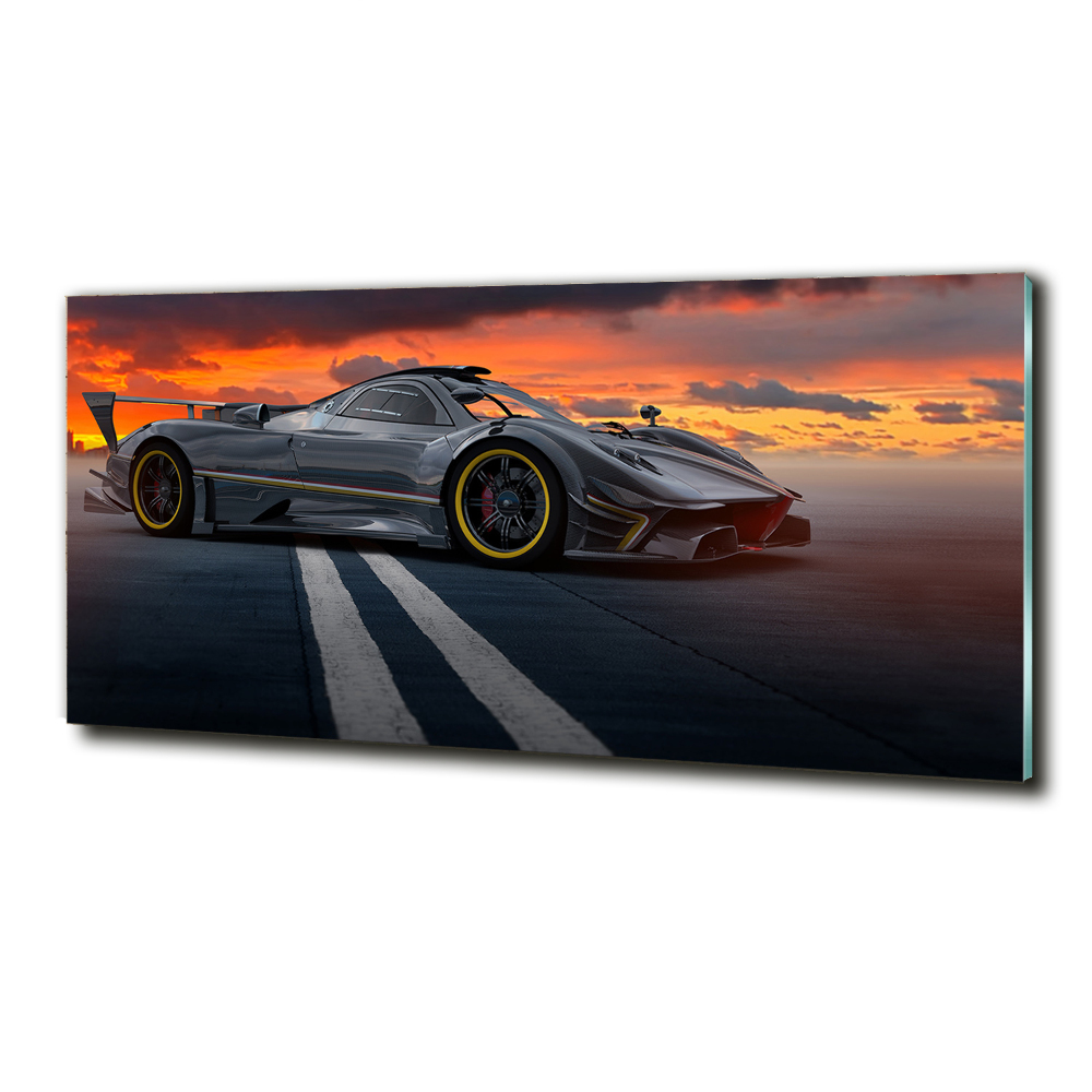 Glass wall art large Racer