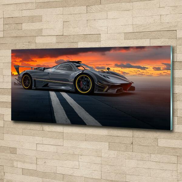 Glass wall art large Racer