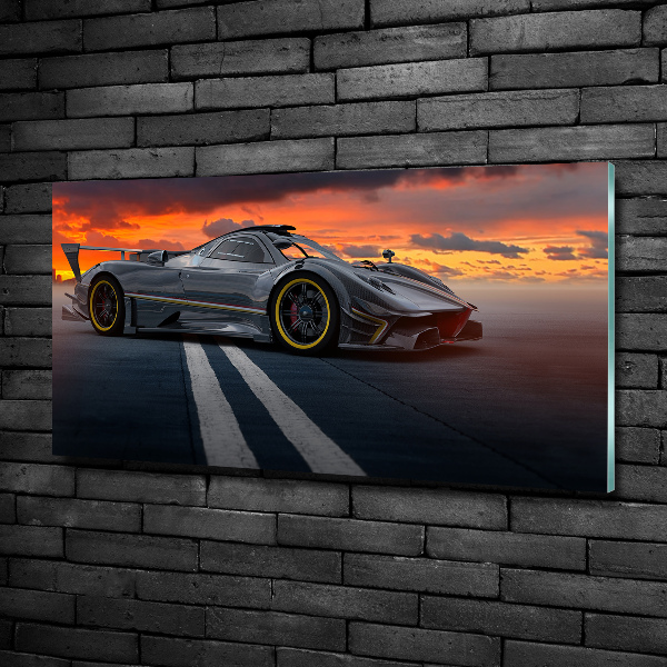 Glass wall art large Racer