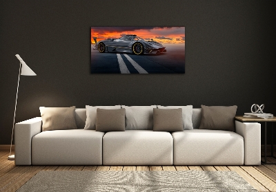 Glass wall art large Racer