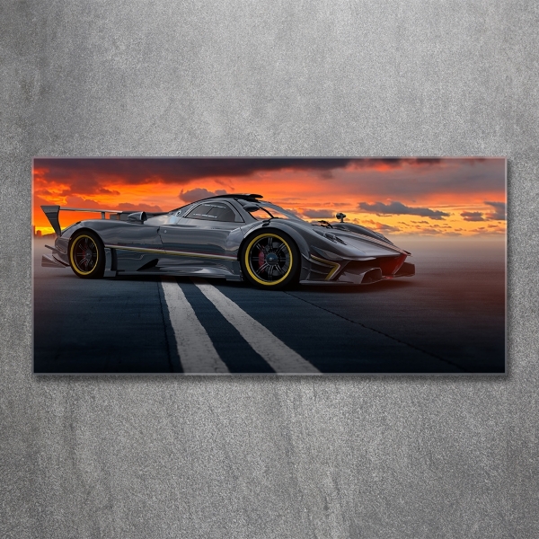 Glass wall art large Racer