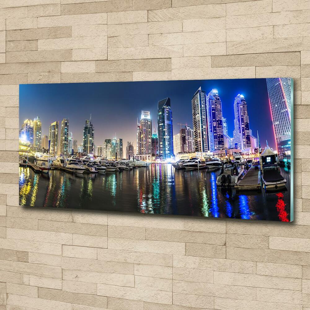 Photo printed on glass Dubai at night