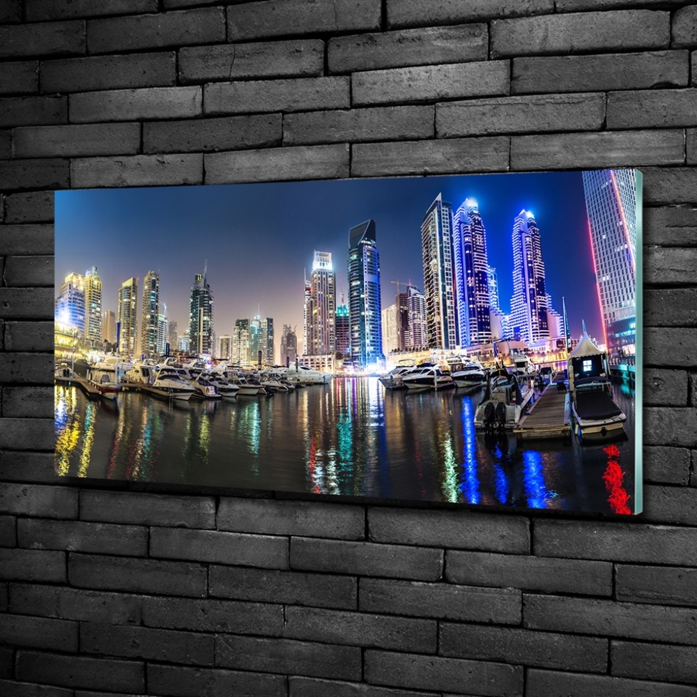 Photo printed on glass Dubai at night