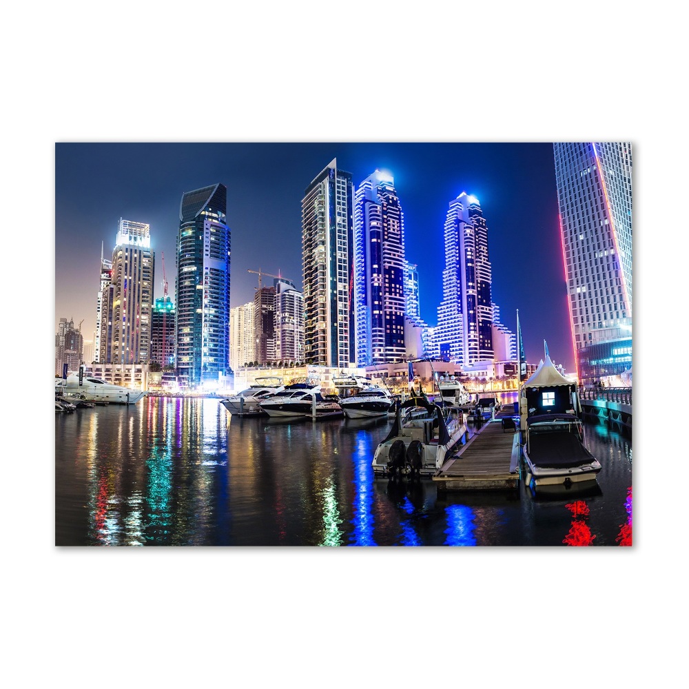 Photo printed on glass Dubai at night