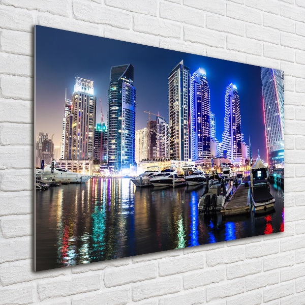 Photo printed on glass Dubai at night