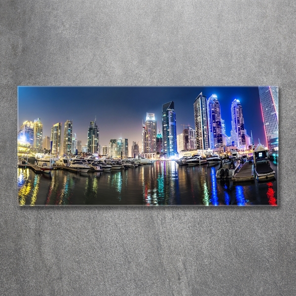 Photo printed on glass Dubai at night