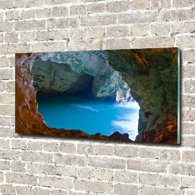 Wall art on glass Sea cave