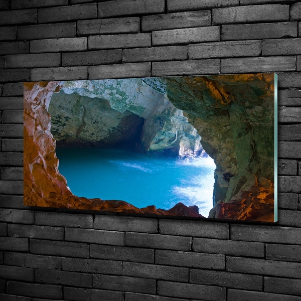 Wall art on glass Sea cave