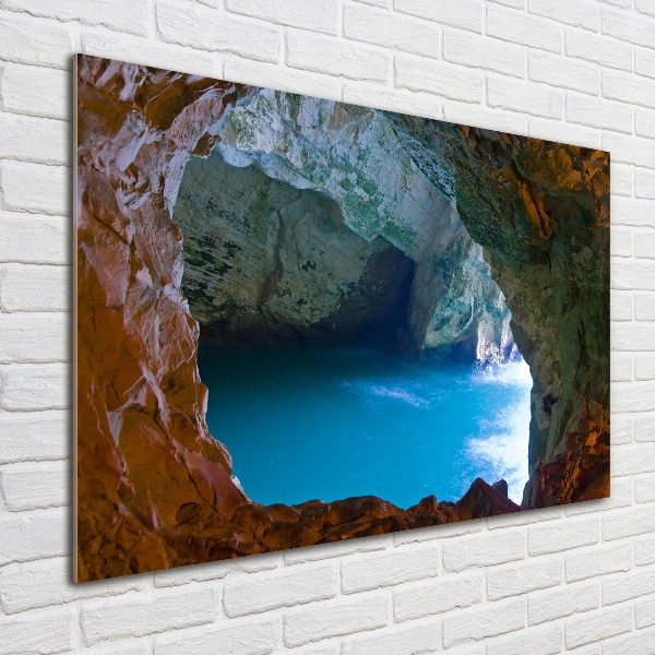 Wall art on glass Sea cave