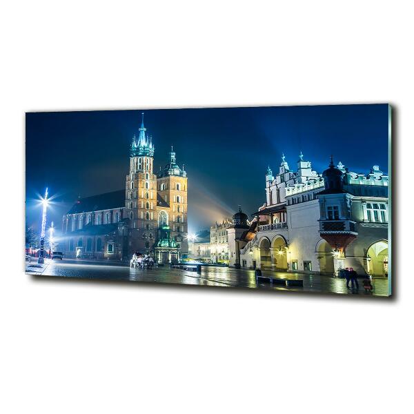 Photo printed on glass Krakow at night