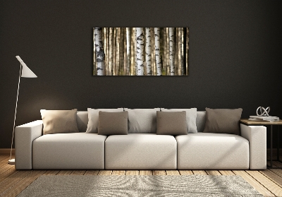 Glass wall art large Birch