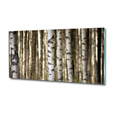 Glass wall art large Birch