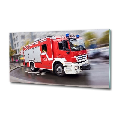 Glass picture print Fire truck