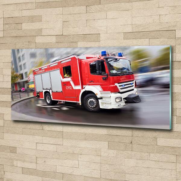 Glass picture print Fire truck