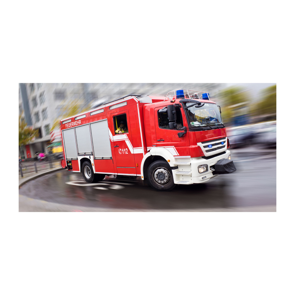 Glass picture print Fire truck