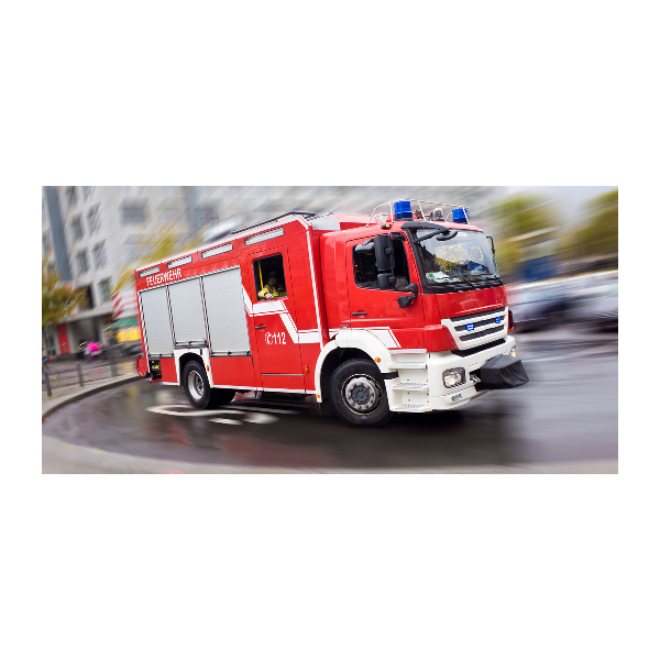 Glass picture print Fire truck