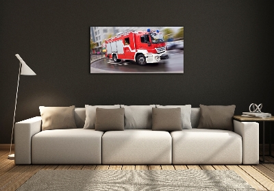 Glass picture print Fire truck