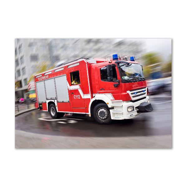 Glass picture print Fire truck