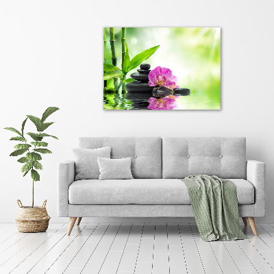 Glass wall art large Orchid