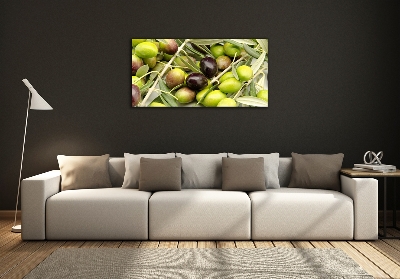 Glass picture wall art Fresh olives