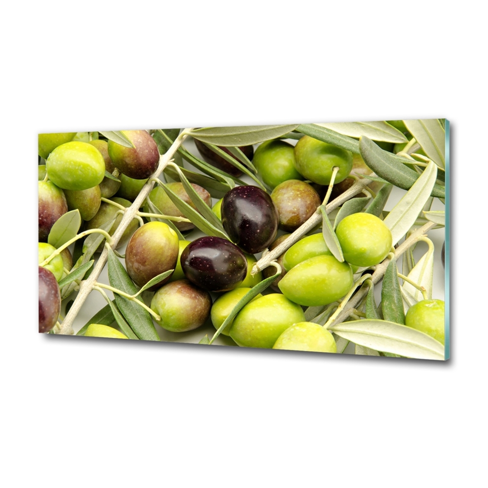 Glass picture wall art Fresh olives