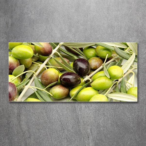 Glass picture wall art Fresh olives