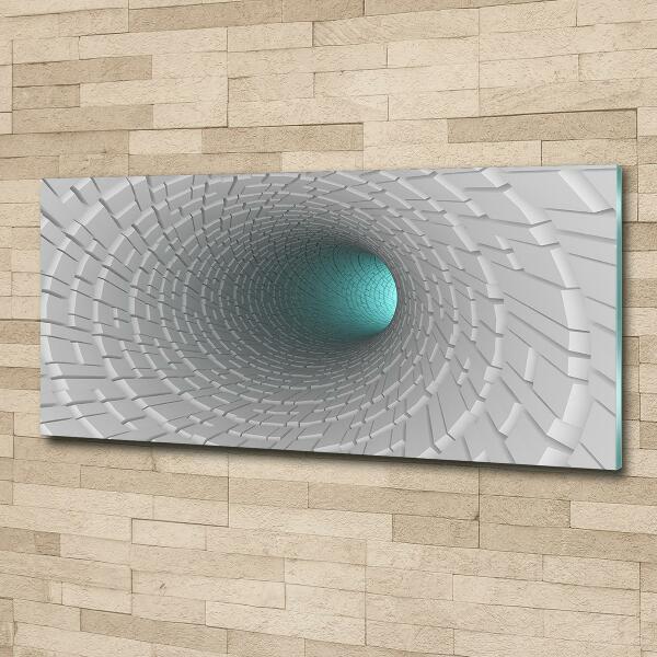 Glass wall art 3d tunnel