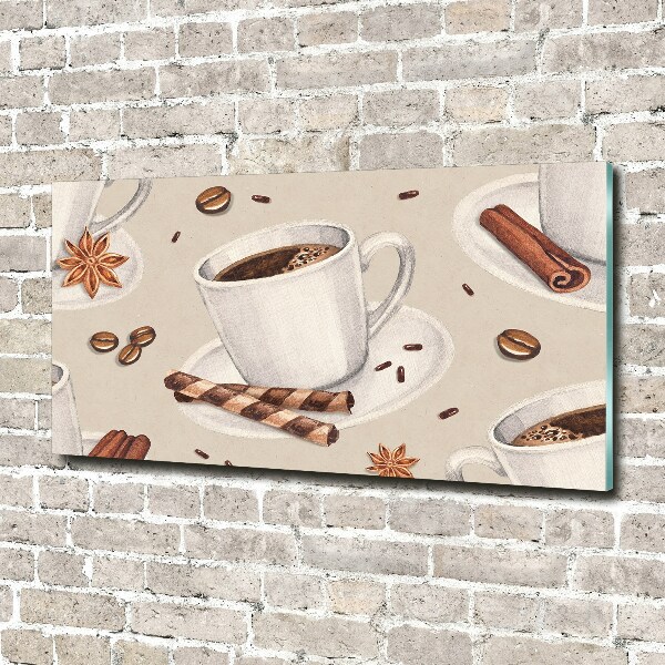 Glass wall art Cup of coffee