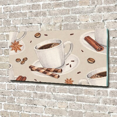 Glass wall art Cup of coffee