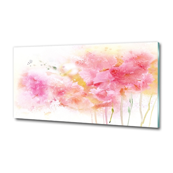 Glass wall art Flowers