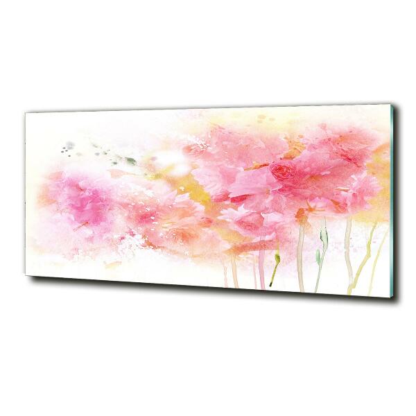 Glass wall art Flowers