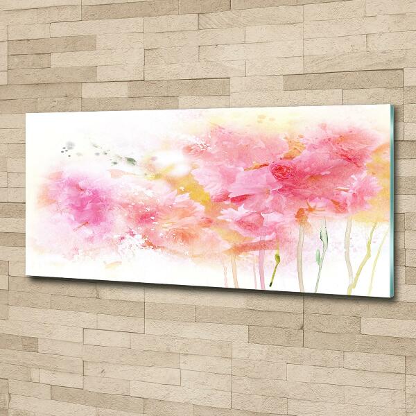 Glass wall art Flowers