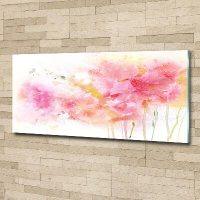 Glass wall art Flowers