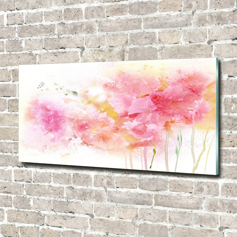 Glass wall art Flowers