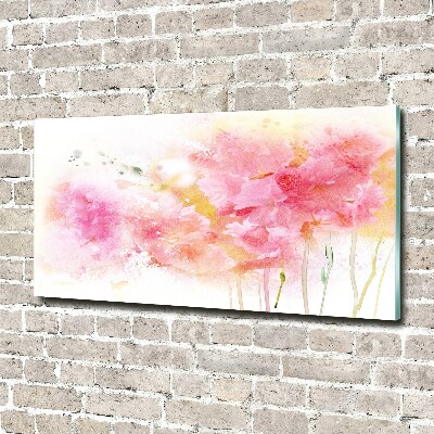 Glass wall art Flowers