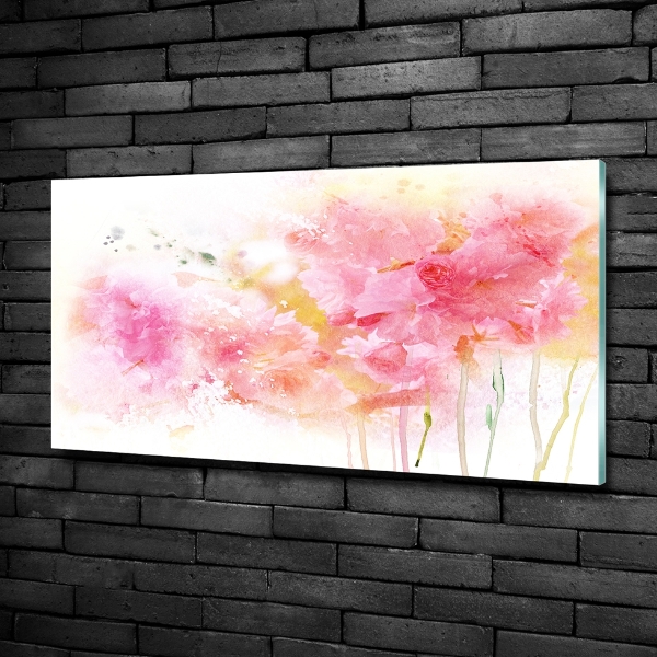 Glass wall art Flowers