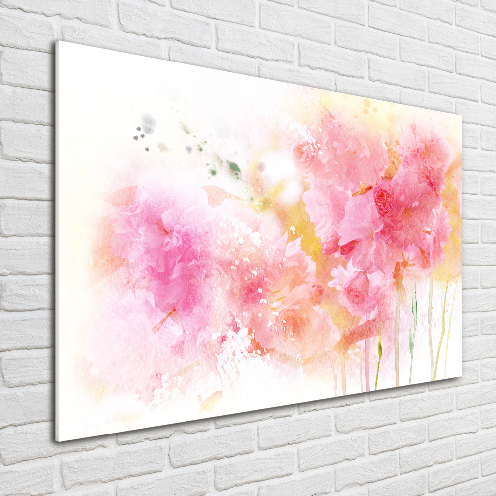 Glass wall art Flowers