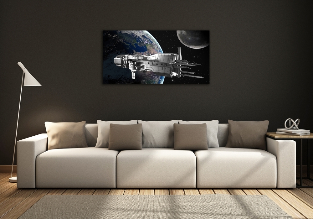 Glass art picture Spacecraft