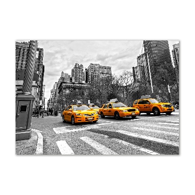 Glass wall art large New york taxis