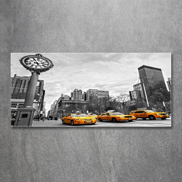 Glass wall art large New york taxis