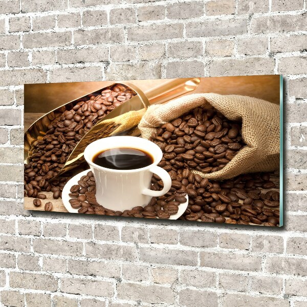 Printed glass wall art Cup of coffee