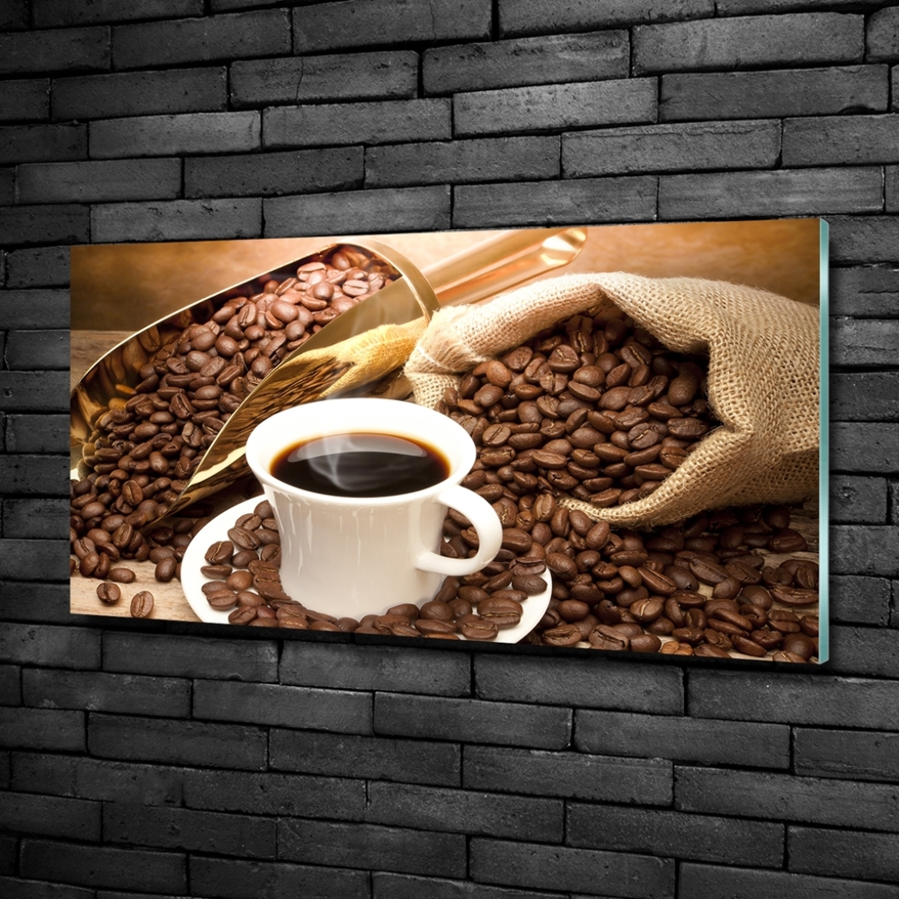 Printed glass wall art Cup of coffee