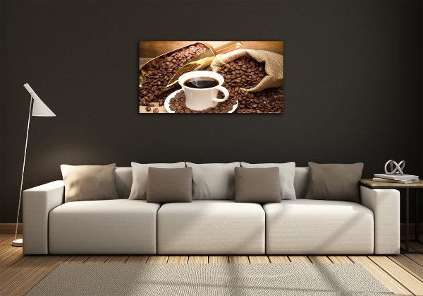 Printed glass wall art Cup of coffee