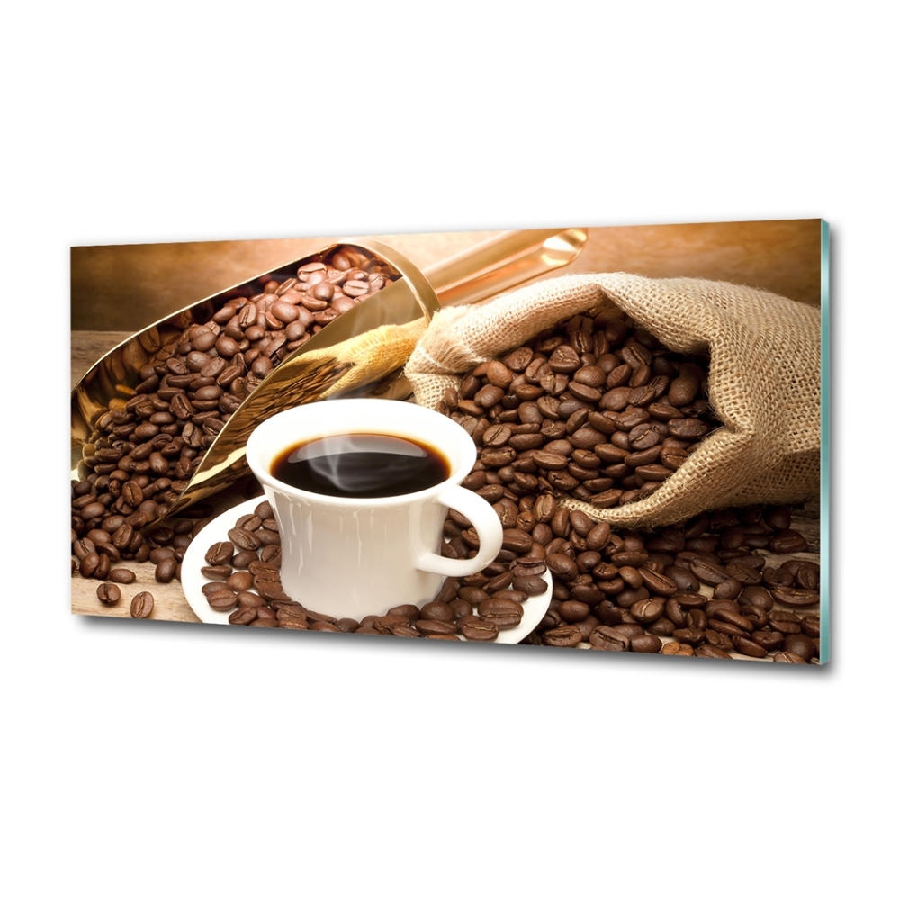 Printed glass wall art Cup of coffee