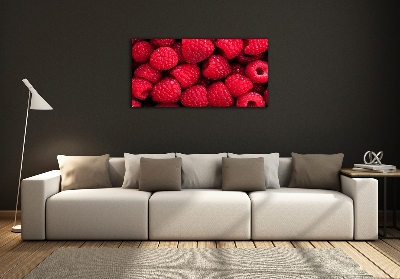 Glass picture wall art Raspberries