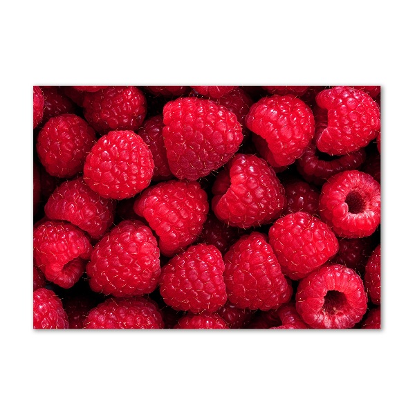 Glass picture wall art Raspberries