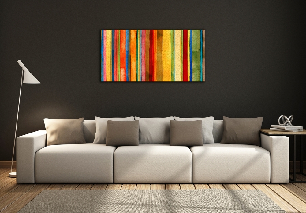 Wall art on glass Colorful stripes