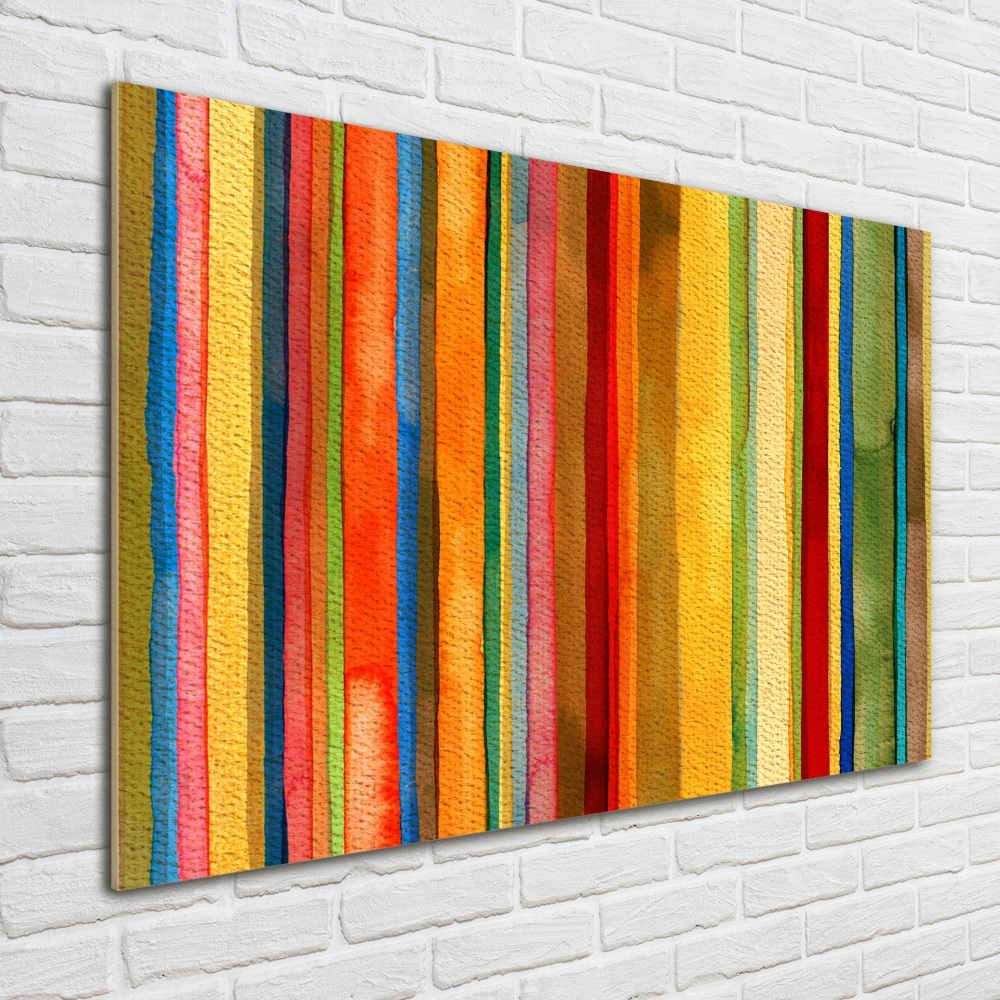 Wall art on glass Colorful stripes