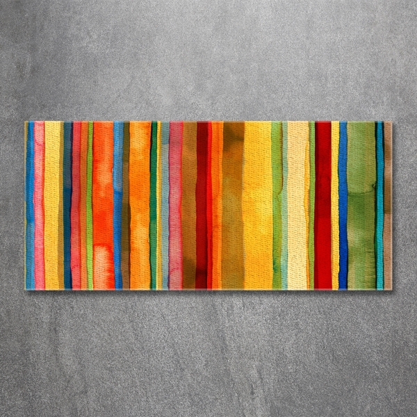 Wall art on glass Colorful stripes