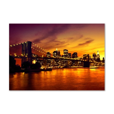 Printed glass wall art Brooklyn bridge